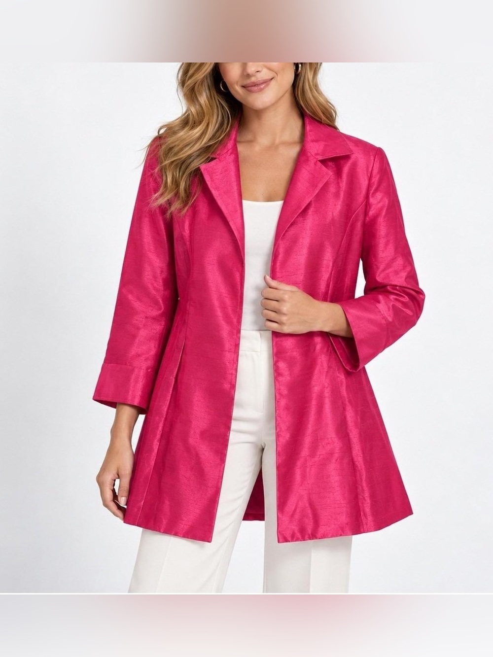 Chico's Vibrant Fuchsia Open-Front Blazer